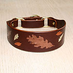 Painted Oak Leaves Martingale Collar (2 inch wide)