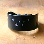 Leather Collar Shimmering Galaxy Stars 