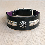 Celtic Metal Leather Martingale Collar (2 inch wide)