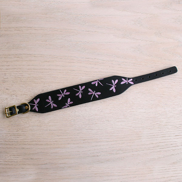leather-buckle-collar-iridescent-pink-dragonfly-2-inch_2