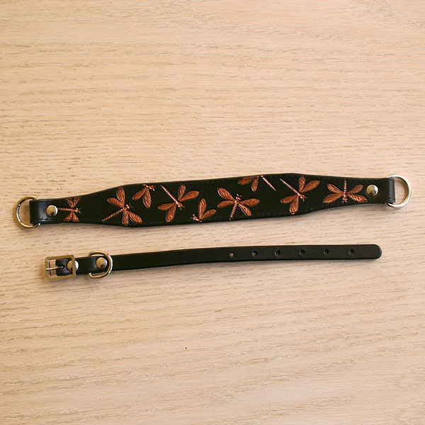 leather-martingale-collar-iridescent-dragonfly-copper-1-25-inch_2