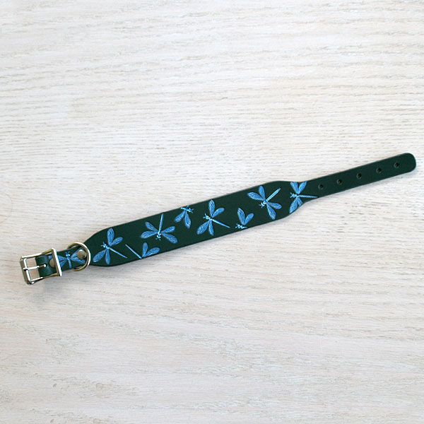 leather-buckle-collar-iridescent-blue-dragonfly-green-1-5-inch_2
