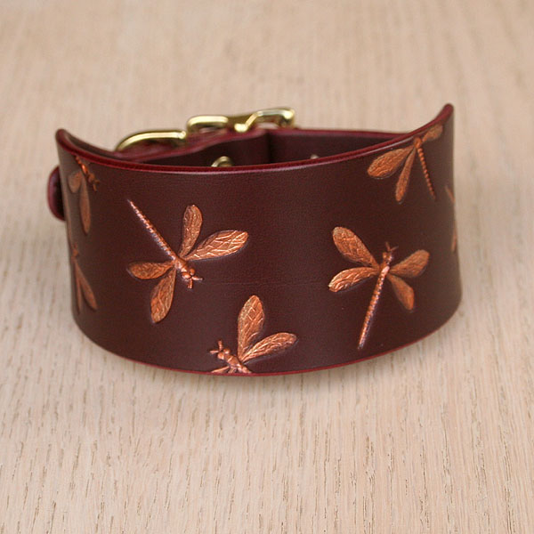 leather-buckle-collar-iridescent-dragonfly-2-inch-wide-burgundy-copper_1