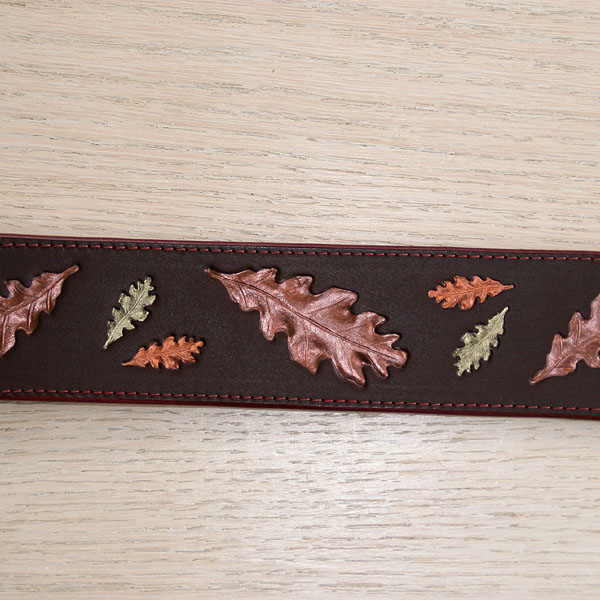 leather-buckle-collar-painted-oak-leaves-2-inch_3