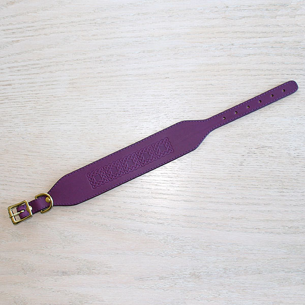 leather-buckle-collar-unpainted-celtic-squares-line-purple-2-inch_2