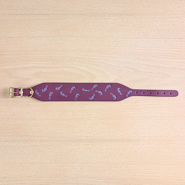 leather-sighthound-collar-blue-seahorses-purple-2-inch_2