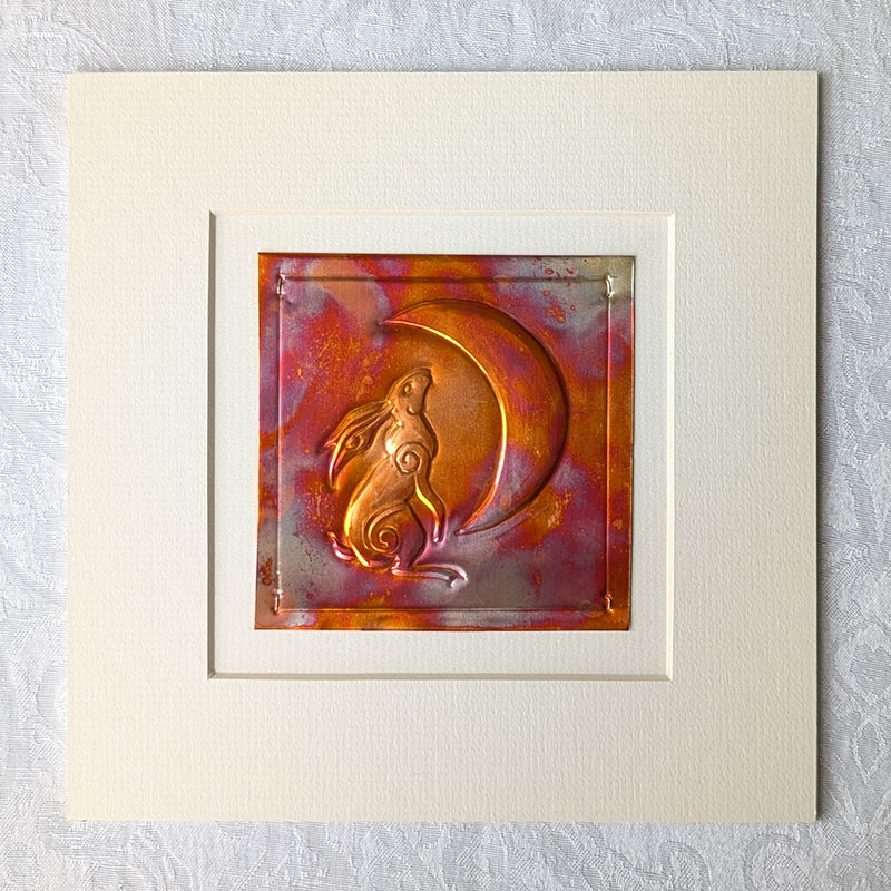 Moongazing Hare Copper Art - Bright