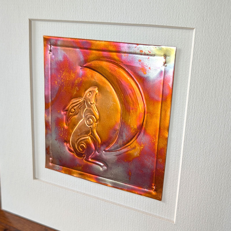 Moongazing Hare Copper Art - Bright