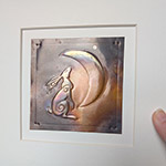 Moongazing Hare Copper Art - Dark and Bright