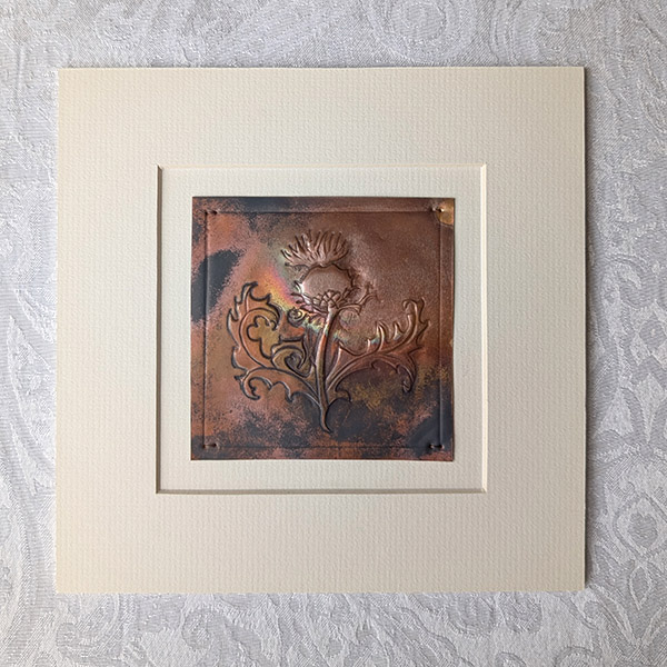 Thistle Copper Art - With Rainbow