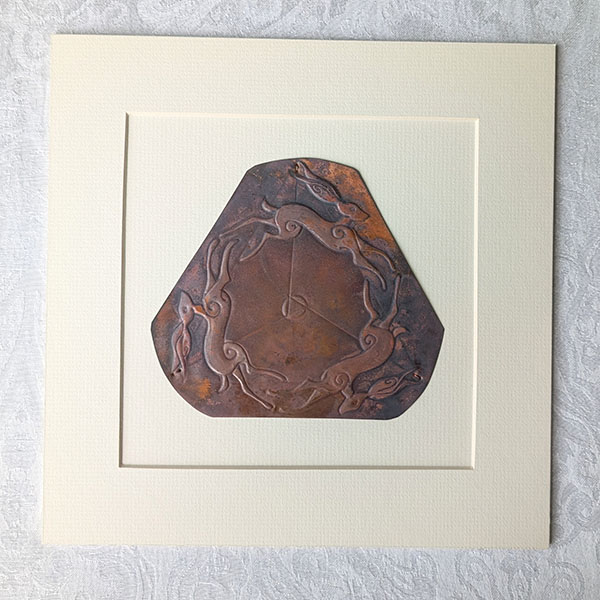 Triple Hares Trinity Copper Art