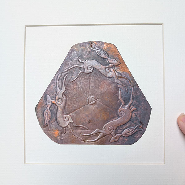 Triple Hares Trinity Copper Art