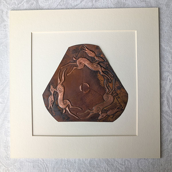 Triple Hares Trinity Copper Art 2