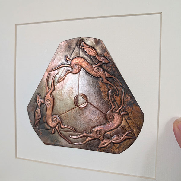 Triple Hares Trinity Copper Art 2