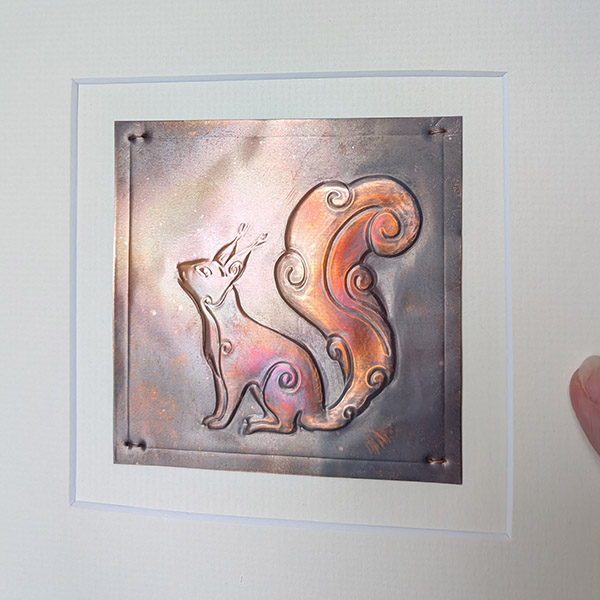 Red Squirrel Sitting Copper Art