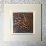 Triple Hares Leaping Copper Art