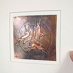 Triple Hares Leaping Copper Art