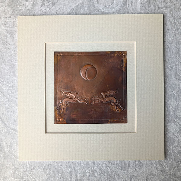 Leaping for the Moon Square Copper Art