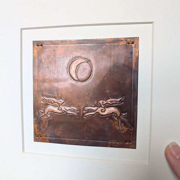 Leaping for the Moon Square Copper Art