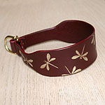 Iridescent Dragonfly Leather Slip Collar (2 inch wide)