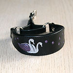 Swans and Blossoms Leather Martingale Collar