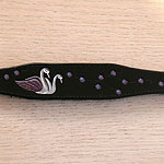 Swans and Blossoms Leather Martingale Collar