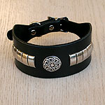 Celtic Metal Leather Buckle Collar (2 inch) wide