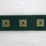 Painted Celtic Squares Leather Buckle Collar (2 inch wide)