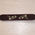 Painted Ivy Leaves Leather Buckle Collar (1.5 inch wide)