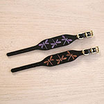 Iridescent Dragonfly Leather Buckle Collar (small)