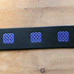 Painted Celtic Rectangles Leather Buckle Collar (2 inch wide)