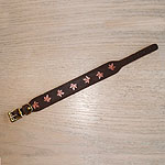 Painted Maple Leaves Leather Buckle Collar (1.5 inch wide)