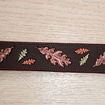 Painted Oak Leaves Leather Buckle Collar (2 inch wide)