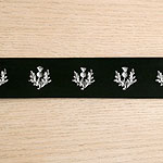 Painted Thistles Leather Buckle Collar (2 inch wide)