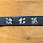 Luxury Celtic Squares  Leather Buckle Collar (1.5 inch wide)