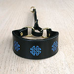 Painted Celtic circles V3 Leather Martingale Collar
