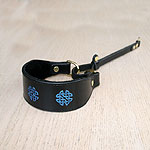 Painted Celtic circles V3 Leather Martingale Collar