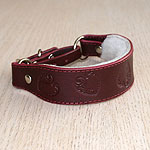 Swirly Hearts Leather Martingale Collar (1.25 inch wide)