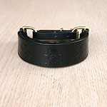 Skulls Leather Martingale Collar (1.25 inch wide)