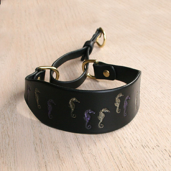 Painted Seahorses Martingale Collar