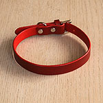 Strawberries Straight Leather Collar (¾ inch wide)