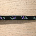 Painted Deco Irises Leather Straight Collar (¾ inch wide)