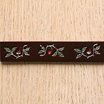 Painted Strawberries Straight Leather Collar (¾ inch wide)