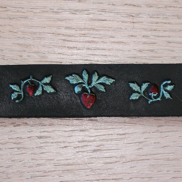 Painted Seahorses Leather Straight Collar (¾ inch wide)