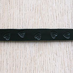 Swirly Hearts Straight Leather Collar (⅝ inch wide)