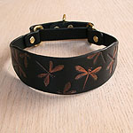 Iridescent Dragonflies Leather Martingale Collar