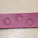 Swirly Hearts Leather Buckle Collar (2 inch wide)