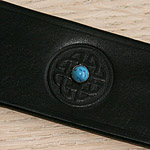 Oriental Stones Leather Buckle Collar (1.5 inch wide)