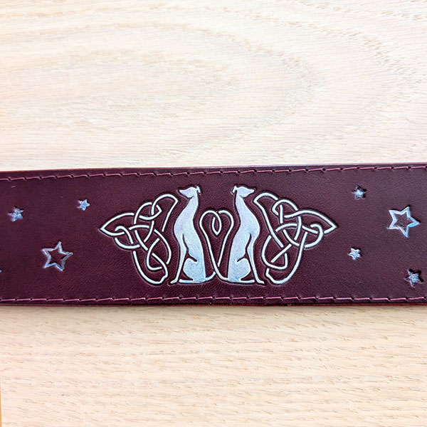 Celestial Greyhonds Shimmer Leather Sighthound Collar