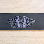 Painted Celtic Greyhounds Leather Collar